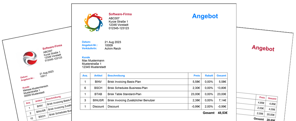 Erstellen Sie gratis ein professionelles Angebot