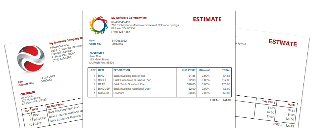 Create a free professional estimate